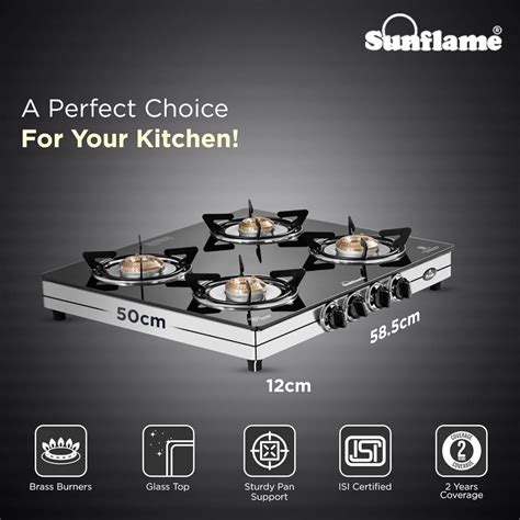 sunflame pride 4 burner gas stove